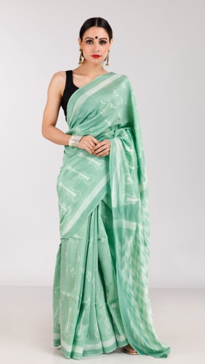 Guitar Chanderi Saree - Jazz Theme