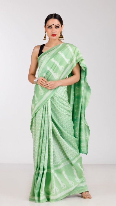 Sitaar Chanderi Saree - Indian Classical Theme