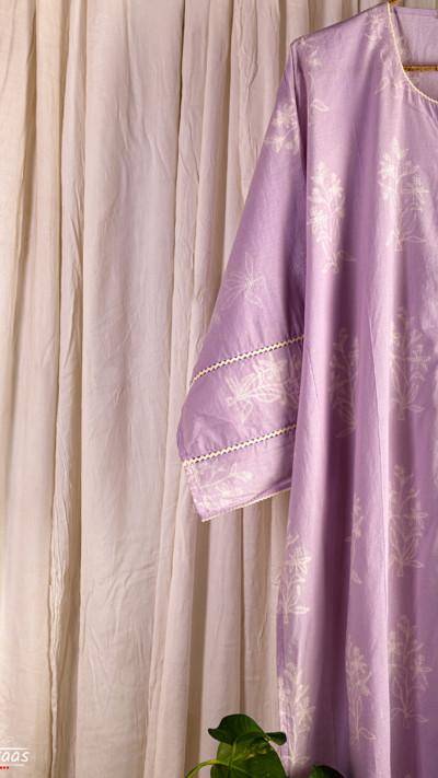 Dusty Lilac Cotton Shibori Kurta