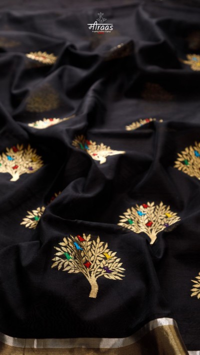 Sutradhar Black - Conceptual Chanderi Handloom Saree