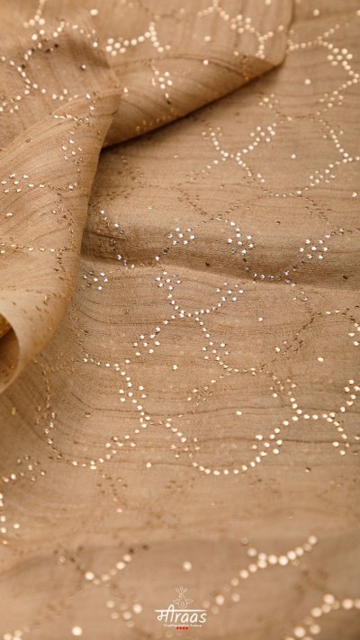 Trellis Pattern Mukaish Heirloom Full Jaal Tussar Silk Dupatta