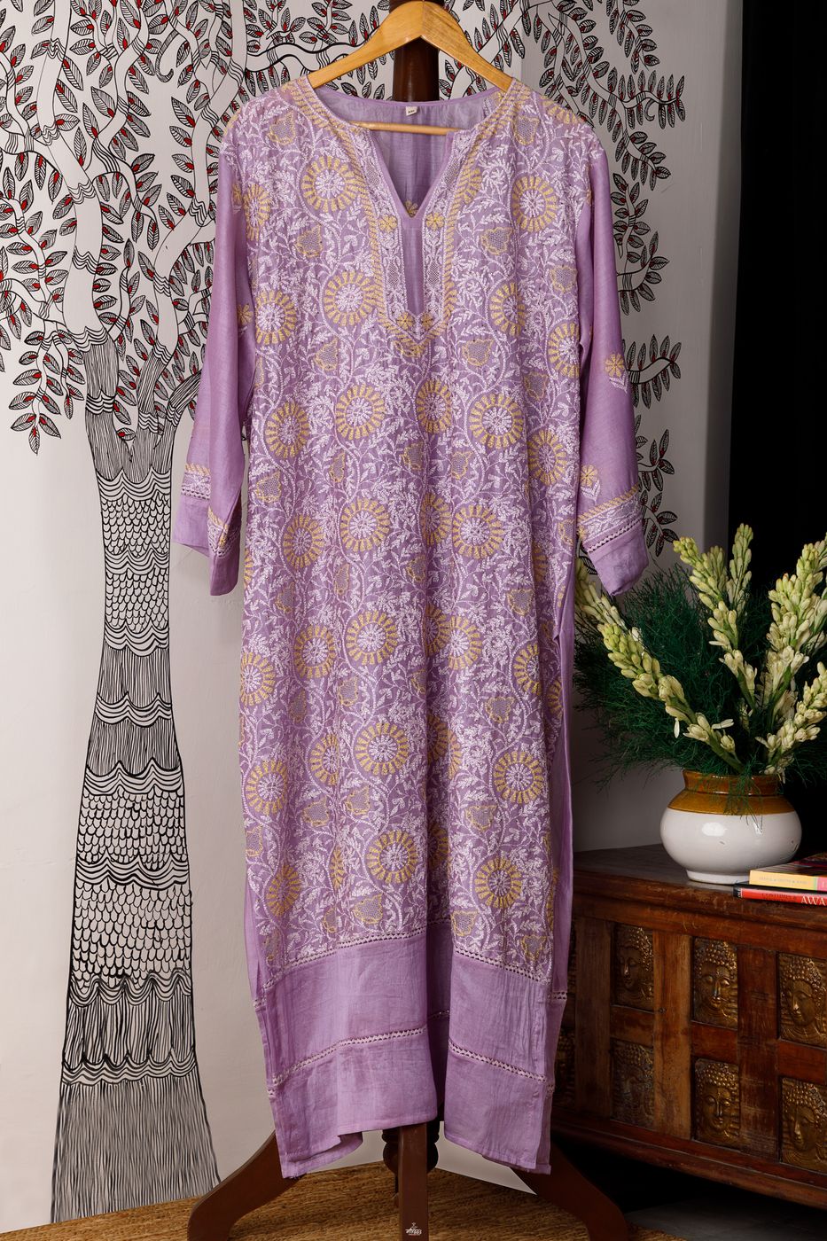 LR | WU | POS 25 Summer | Lavender Yellow Kurta 3695